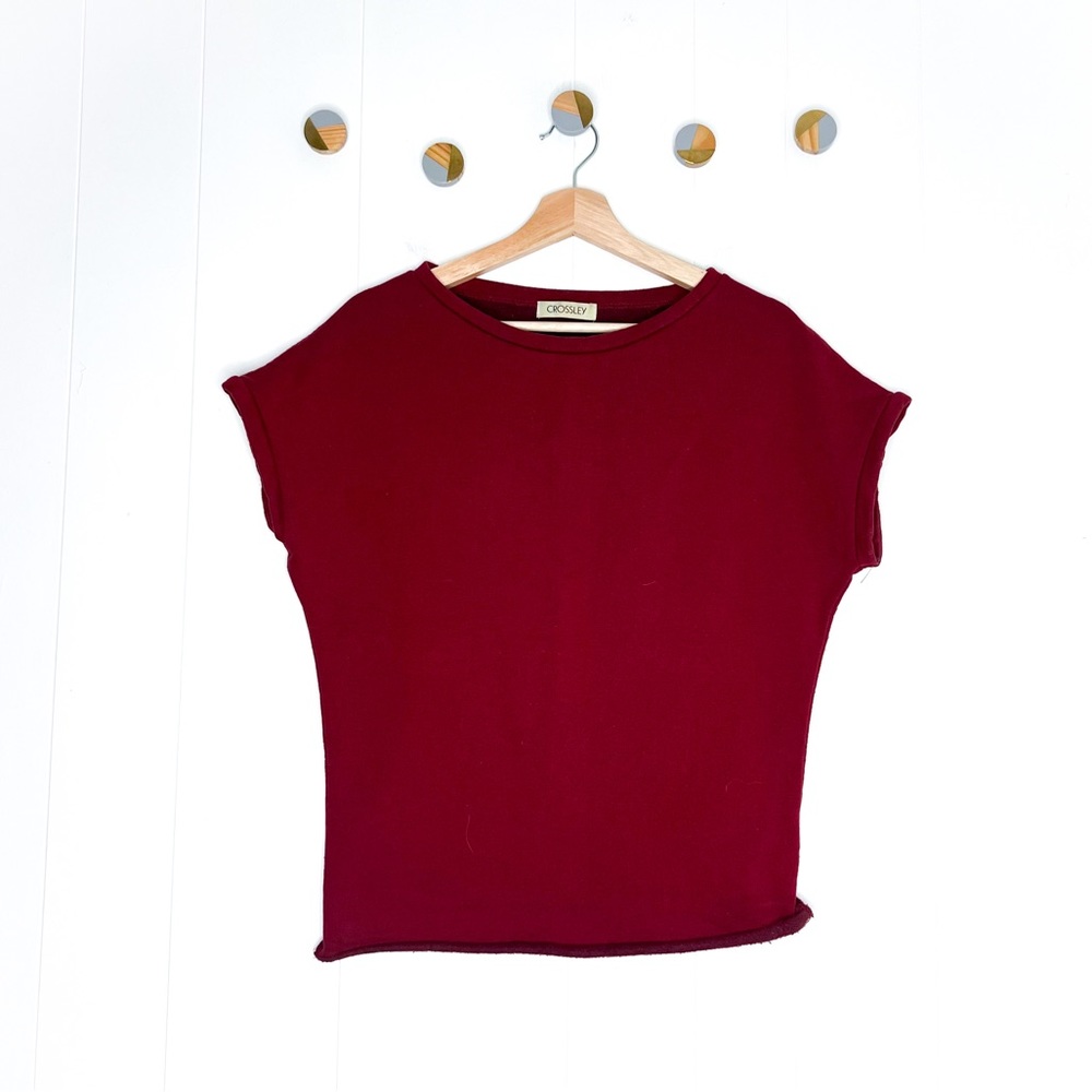 Crossley Short Sleeve Pullover Sweatshirt Dolman Sleeves